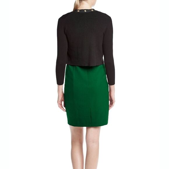 New! CALVIN KLEIN Women's Grommet Black Cropped Cardigan Shrug Sweater - Picture 3 of 8